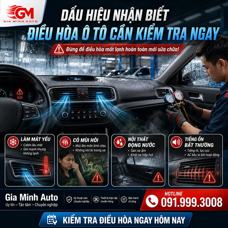 Dấu hiệu nhận biết điều hòa ô tô cần kiểm tra ngay