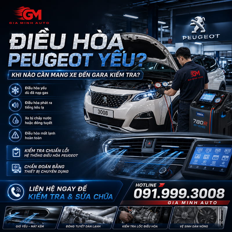 Khi nào nên mang Peugeot đến gara kiểm tra điều hòa?