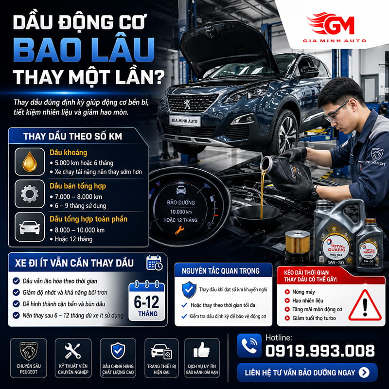 Dầu động cơ bao lâu thay một lần?