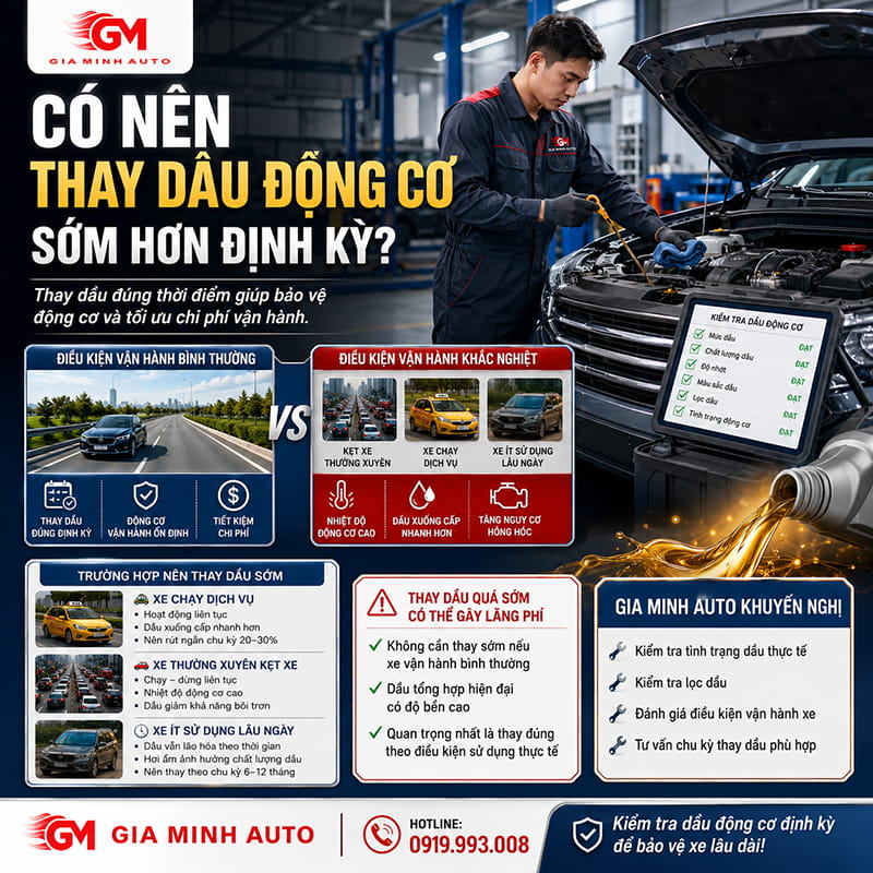 Có nên thay dầu động cơ sớm hơn định kỳ?