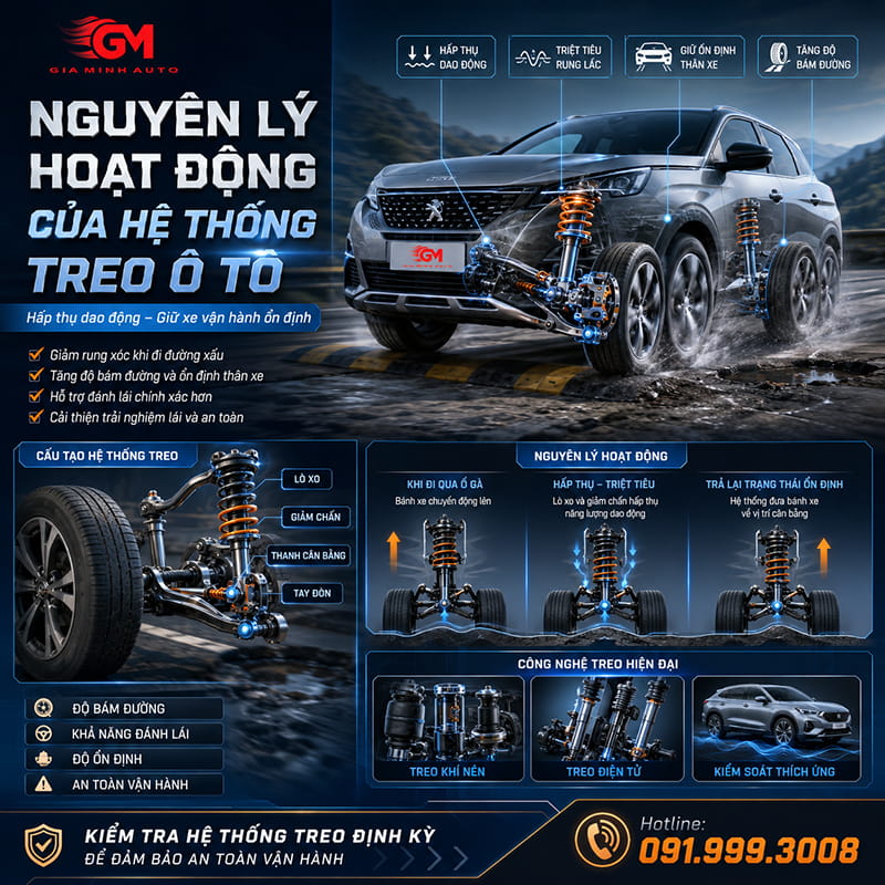 Nguyên lý hoạt động của hệ thống treo ô tô