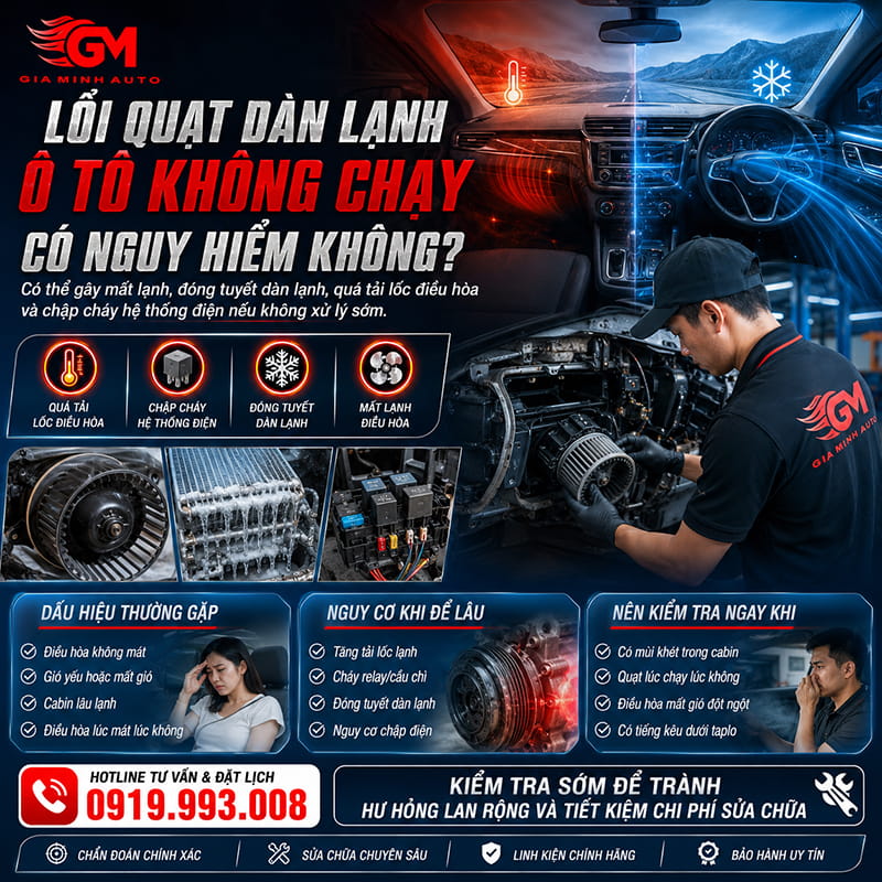 Lỗi quạt dàn lạnh ô tô không chạy có nguy hiểm không?
