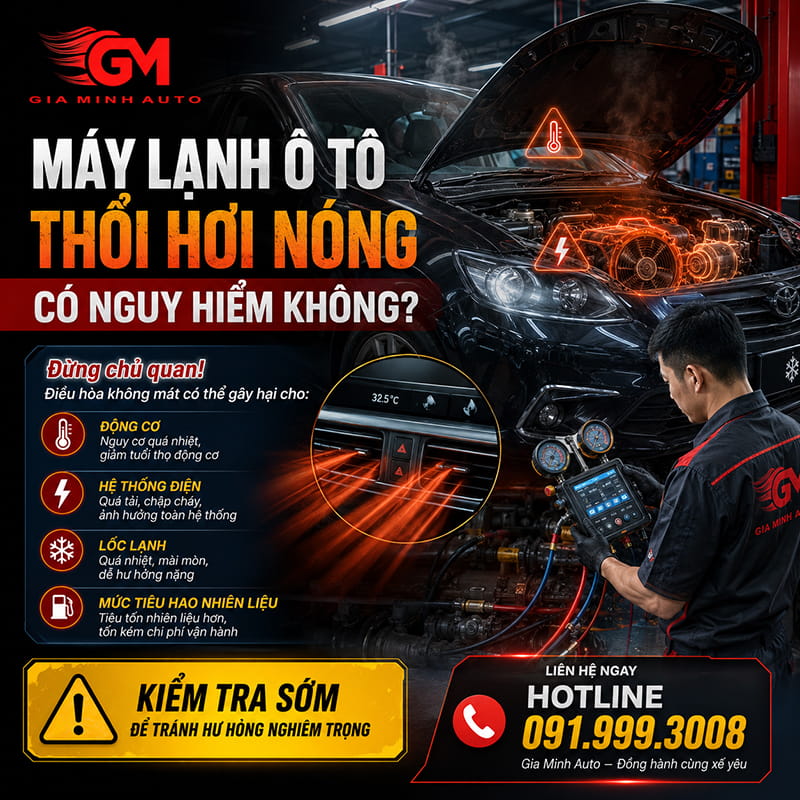 Máy lạnh ô tô thổi hơi nóng có nguy hiểm không?