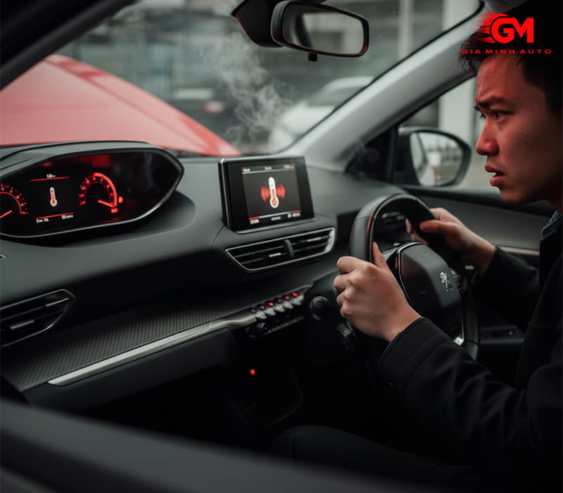 Đèn cảnh báo nhiệt độ hiển thị trên bảng taplo