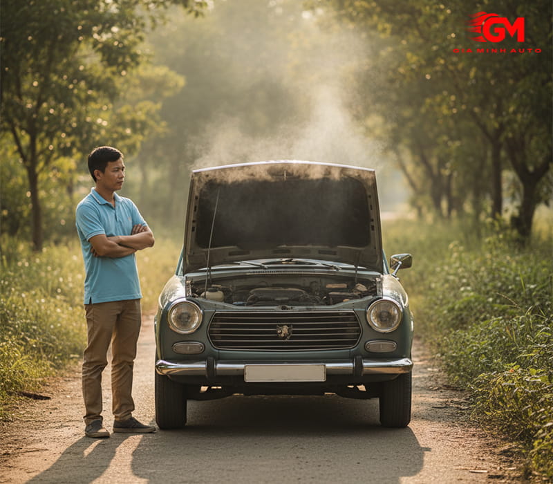 Dừng xe và chờ động cơ nguội