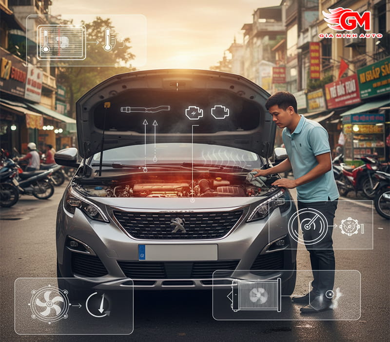 Dấu hiệu nhận biết và nguyên nhân khiến xe Peugeot bị nóng máy
