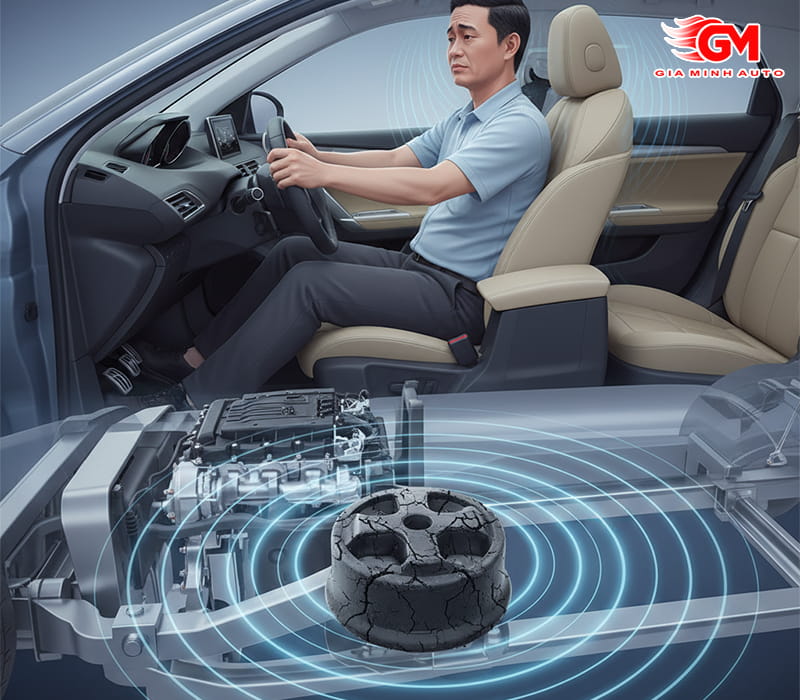 Cao su chân máy bị lão hóa hoặc nứt vỡ