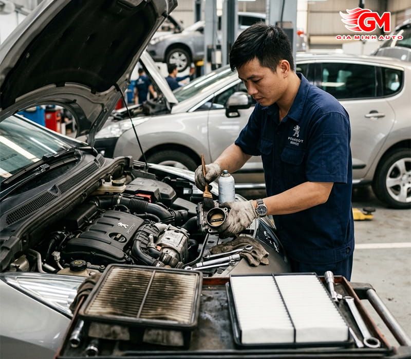 Vệ sinh họng ga và lọc gió định kỳ