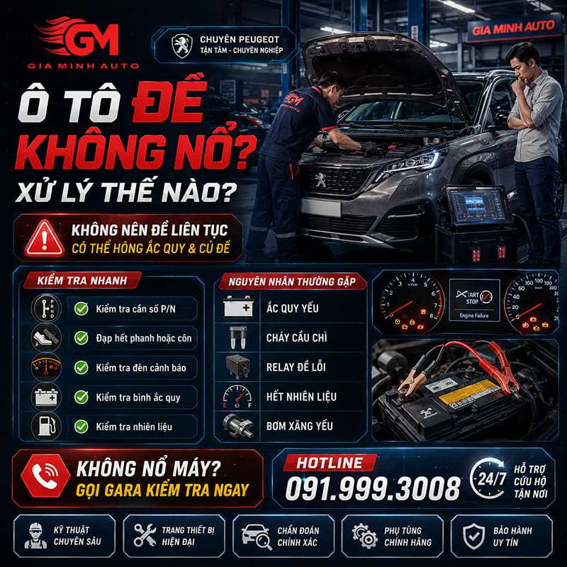 Cách xử lý khi ô tô đề không nổ
