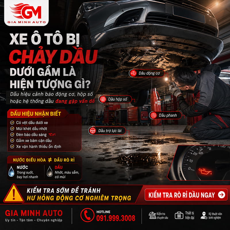 Xe ô tô bị chảy dầu dưới gầm là hiện tượng gì?