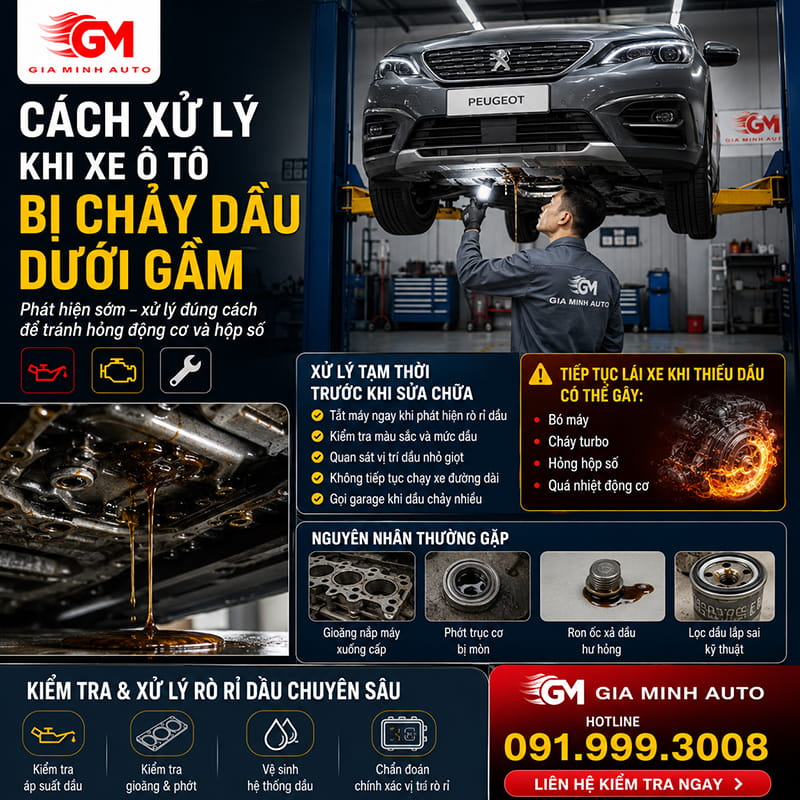 Cách xử lý khi xe ô tô bị chảy dầu dưới gầm